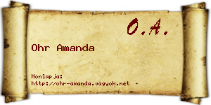 Ohr Amanda névjegykártya
